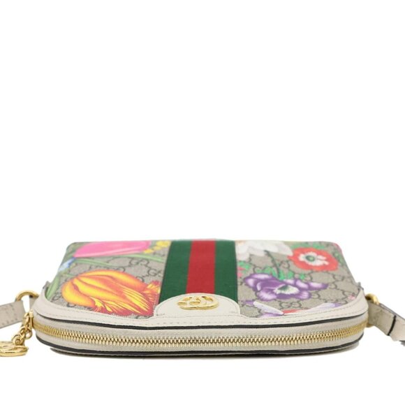 Gucci Ophidia Flora Small Supreme Canvas Shoulder Bag Beige 499621 - Picture 4 of 14
